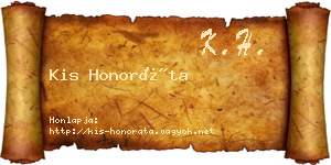 Kis Honoráta névjegykártya